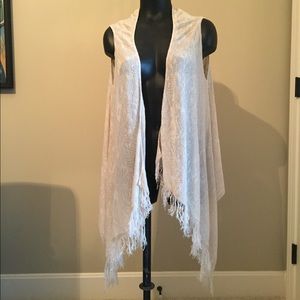 Hipster Cream Vest With Fringe